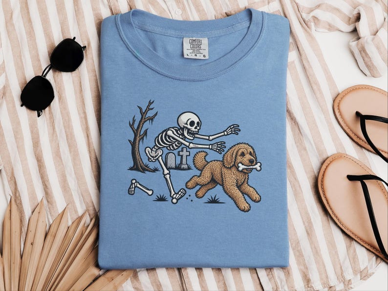 Labradoodle Skeleton Shirt, Spooky Labradoodle Dog Gift, Skeleton Dog Tee, Halloween Dog Shirt, Labradoodle Mom Owner Art, Funny Dog Shirt image 5