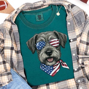 Comfort Colors Patriotic Schnoodle Dog Shirt, Independence Day Dog Mom Sweatshirt, Red White Blue American Flag Dog Lover Tee, Schnoodle Dad Bild 4