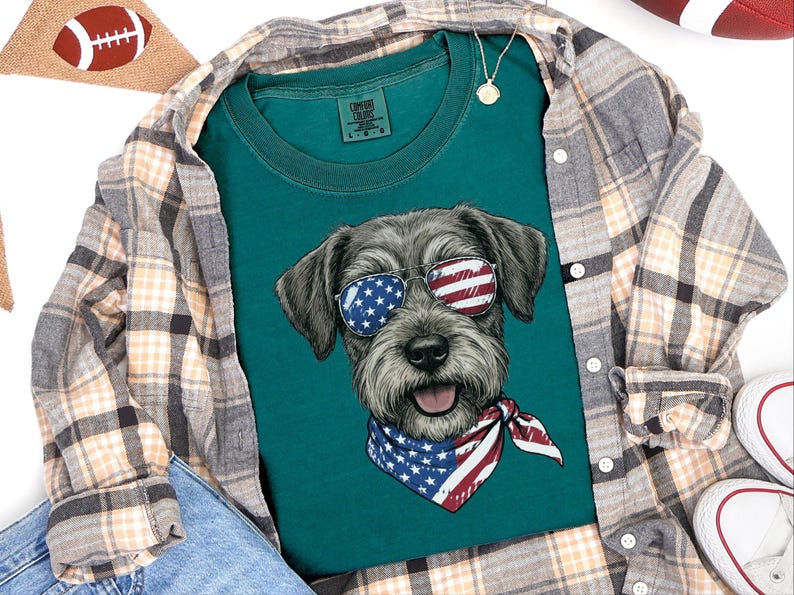 Comfort Colors Patriotic Schnoodle Dog Shirt, Independence Day Dog Mom Sweatshirt, Red White Blue American Flag Dog Lover Tee, Schnoodle Dad Bild 4