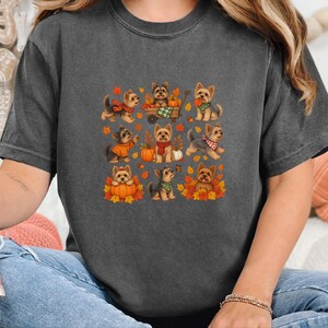 Yorkie Mom Shirt, Fall Dog Lover Gift, Cute Yorkie Shirt, Autumn Dog Shirt, Yorkie Owner Gift image 7