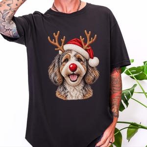 Aussiedoodle Christmas Shirt, Holiday Pet Gift, Christmas Dog Mom Sweatshirt, Festive Dog Tee, Aussiedoodle Lover Shirt image 7