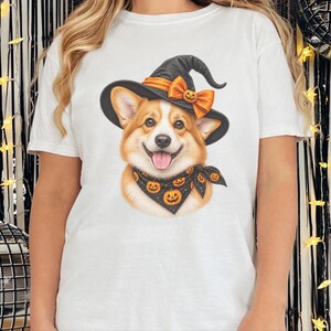 Corgi Halloween Tee, Dog Mom Fall Gift, Spooky Corgi Shirt, Halloween Dog Lover, Corgi Dad Present image 5
