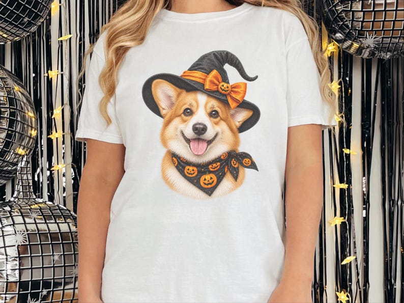 Corgi Halloween Tee, Dog Mom Fall Gift, Spooky Corgi Shirt, Halloween Dog Lover, Corgi Dad Present image 5