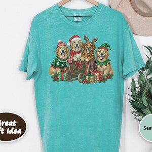 Christmas Golden Retriever Shirt, Dog Christmas Gift, Holiday Pet Tee, Golden Retriever Lover Gift image 6