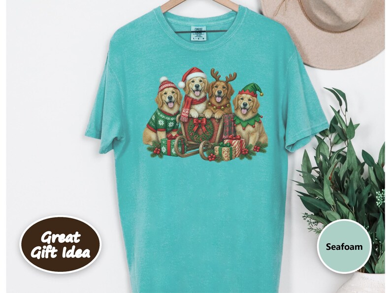 Christmas Golden Retriever Shirt, Dog Christmas Gift, Holiday Pet Tee, Golden Retriever Lover Gift image 6