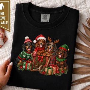 Christmas Dachshund Shirt, Wiener Dog Christmas Gift, Dachshund Dad Shirt, Sausage Dog Christmas Tee, Doxie Mom Sweatshirt image 9