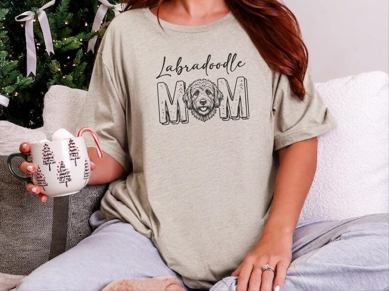 Labradoodle Dog Gift, Labradoodle Mom Shirt for Women, Fur Mama Tee, Doodle Lover Pet Owner Present, Dog Mom Birthday Gift Idea, Dog Paw Tee image 4