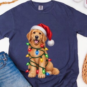 Camiseta navideña de Golden Retriever, regalo navideño para amantes de los perros, sudadera festiva para cachorros, regalo navideño para perros, camiseta de Retriever imagen 2