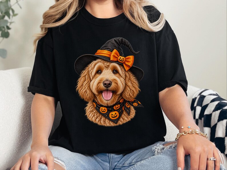 Labradoodle Halloween Shirt, Doodle Mom Gift, Spooky Dog Mom Shirt, Golden Doodle Halloween Tee image 9