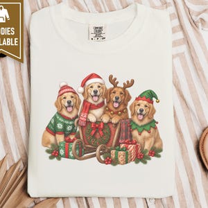 Christmas Golden Retriever Shirt, Dog Christmas Gift, Holiday Pet Tee, Golden Retriever Lover Gift image 5
