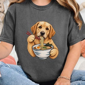 Yellow Lab Ramen Shirt, Labrador Retriever Gift, Noodle Lover Tee, Funny Dog Shirt, Labrador Mom Gift, Foodie Shirt, Dog Dad Shirt, Lab image 7