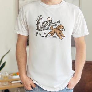 Labradoodle Skeleton Shirt, Spooky Labradoodle Dog Gift, Skeleton Dog Tee, Halloween Dog Shirt, Labradoodle Mom Owner Art, Funny Dog Shirt image 2