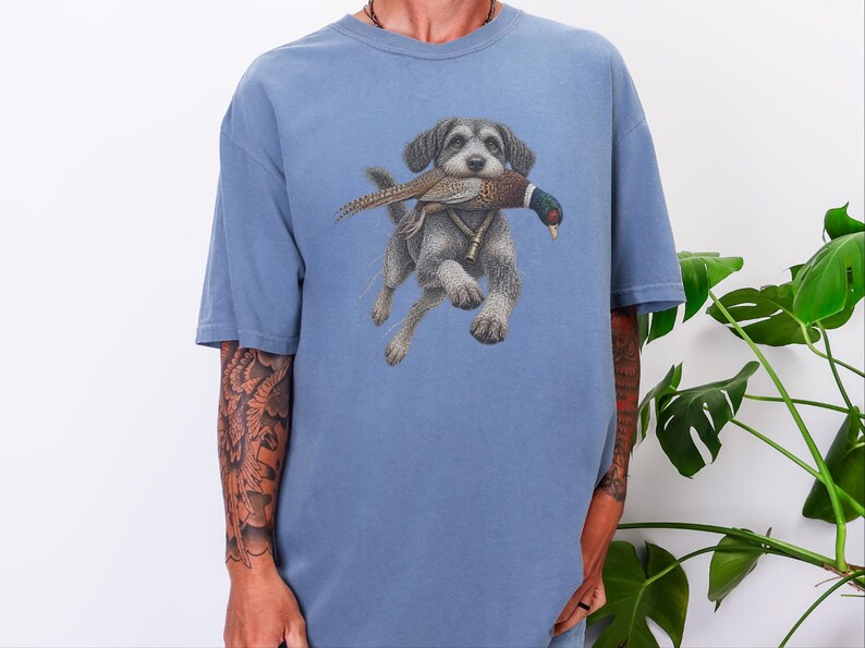Schnoodle Hunting Shirt, Pheasant Hunter Gift, Upland Hunting Tee, Bird Dog Shirt, Outdoorsman Gift image 9