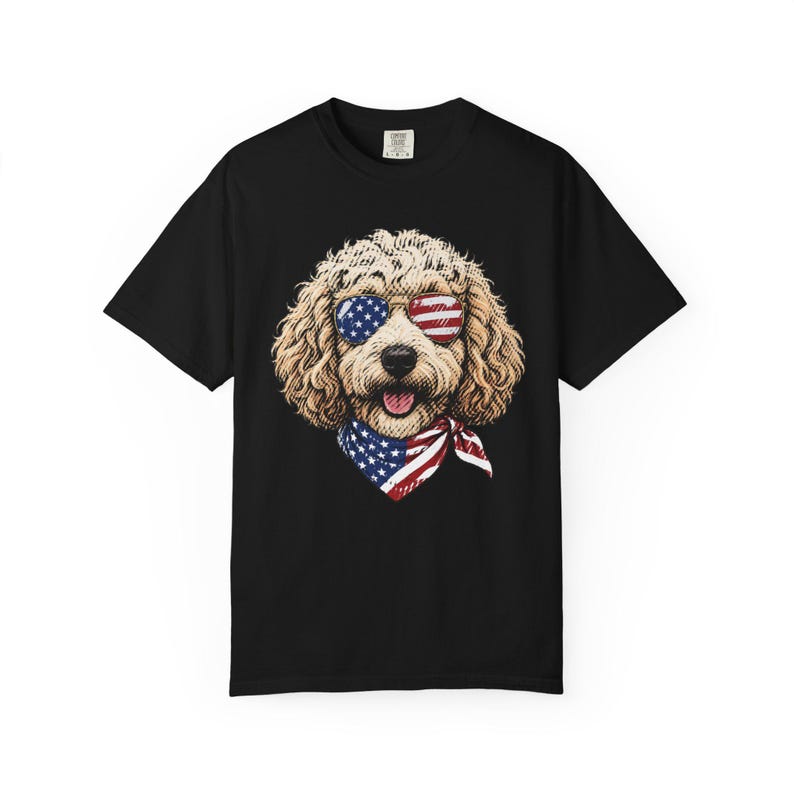 Comfort Colors Patriotic Maltipoo Dog Mom Shirt, 4th of July American Dog Lover Tee, USA Independence Day Maltipoo Owner T-Shirt imagen 2