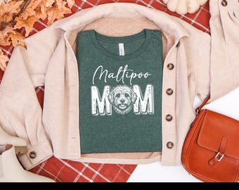 Maltipoo Mama Sweatshirt, Distressed Line Art Design, Dog Mom Present, Maltipoo Owner Gift, Pet Parent Gift, Dog Mom Birthday