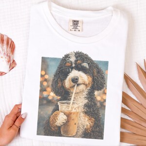 Comfort Colors Bernedoodle Tee | Iced Coffee Dog Shirt, Funny Canine Mom Gift | Dog Graphic Tee, Bernedoodle Lover Gift, Iced Coffee Tshirt image 11