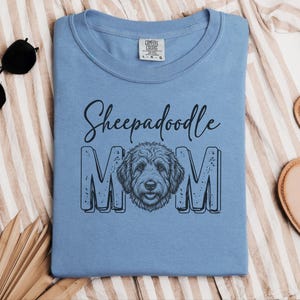 Comfort Colors Sheepadoodle Mom 1717 Tee, Doodle Mama Gift, Sheepadoodle Lover Gift, Retro Dog Shirt, New Dog Mom Gift, Doodle Dog Art image 8