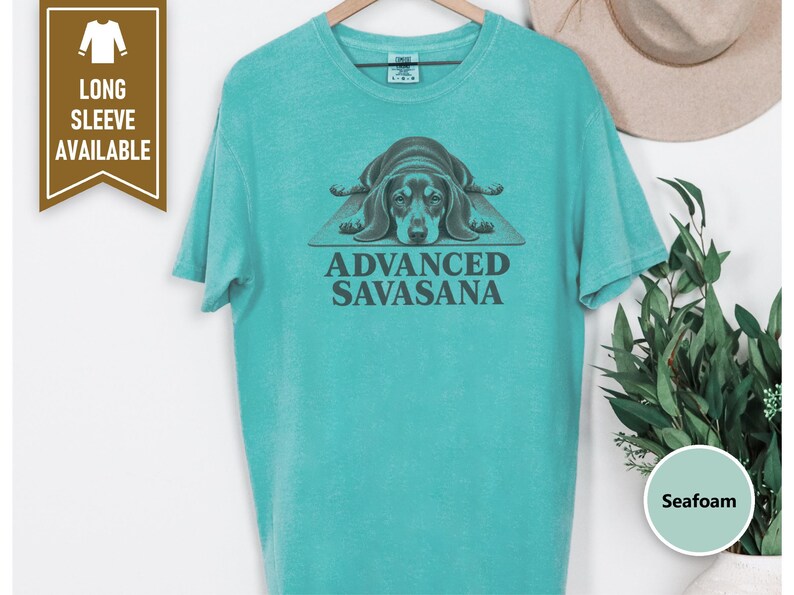 Yoga Shirt Women, Wiener Dog Gift, Dachshund T Shirt, Advanced Savasana Tee, Funny Yoga Gift, Doxie Mom Shirt, Meditation Lover Present image 10