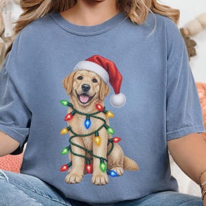 Maglietta natalizia per cani, regalo di Natale per Labrador giallo, maglietta per amanti dei cani per le feste, felpa natalizia per Labrador immagine 9