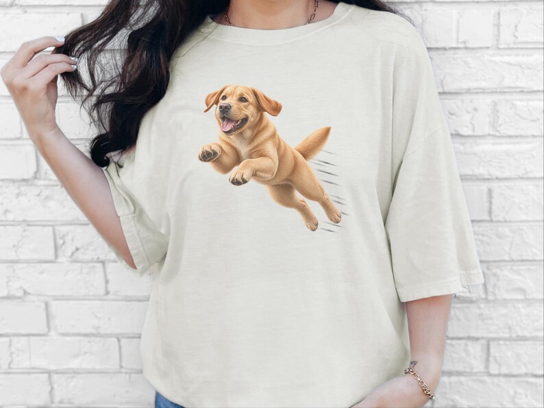 Żółta koszulka z labradorem, prezent dla mamy labradora, koszulka dla miłośnika retrieverów, koszulka dla mamy golden retrievera, koszulka dla mamy psa, koszulka dla miłośnika labradorów, koszulka dla szczeniaka zdjęcie 7