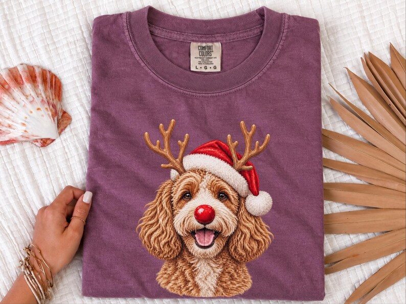 Bluza świąteczna Cavapoo, prezent dla mamy Cavapoo, świąteczna koszulka dla psa, świąteczne ubrania dla zwierząt, prezent dla właściciela Cavapoo, świąteczna koszulka dla psa zdjęcie 4