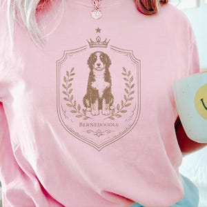Comfort Colors Bernedoodle Tee Royal Crest Dog Art, Doodle Dog Owner Shirt, Bernedoodle Mom Dad Gift, Canine Lover Tee, Doodle Dog Gift image 12