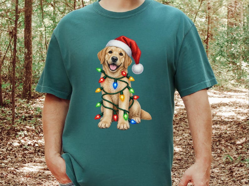 Maglietta natalizia per cani, regalo di Natale per Labrador giallo, maglietta per amanti dei cani per le feste, felpa natalizia per Labrador immagine 6