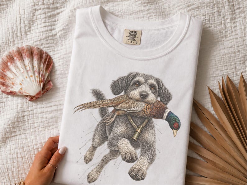 Schnoodle Hunting Shirt, Pheasant Hunter Gift, Upland Hunting Tee, Bird Dog Shirt, Outdoorsman Gift image 5
