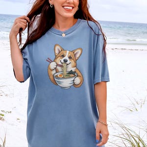Corgi Shirt, Corgi Lover Gift, Ramen Lover T Shirt, Japanese Food Tee, Corgi Mom Shirt, Dog Humor Shirt image 6