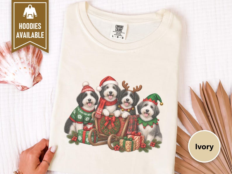 Sheepadoodle Christmas Shirt, Holiday Dog Lover Gift, Festive Puppy Shirt, Sheepadoodle Mom Tee, Cute Xmas Dog Apparel Bild 4
