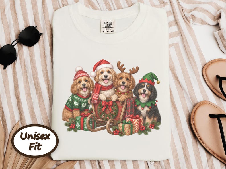 Cavapoo Christmas Shirt, Cavapoo Mom Gift, Holiday Dog Shirt, Christmas Puppy Sweatshirt, Festive Dog Lover Tee image 4