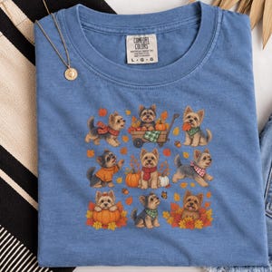 Yorkie Mom Shirt, Fall Dog Lover Gift, Cute Yorkie Shirt, Autumn Dog Shirt, Yorkie Owner Gift image 6