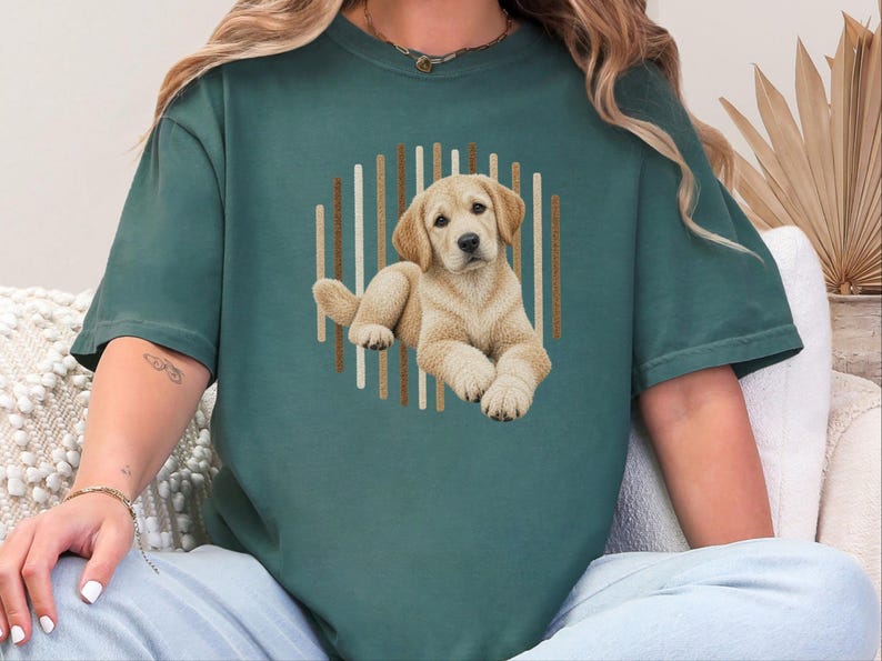 Yellow Lab Shirt, Labrador Retriever Gift, Cute Dog Lover Tee, Retriever Owner Present, Puppy Art Shirt image 10