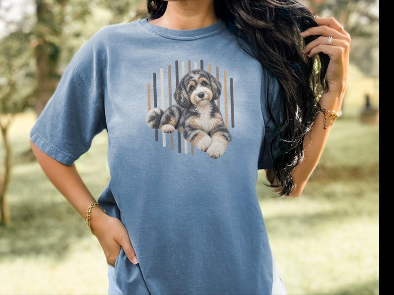 Aussiedoodle shirt, Aussiedoodle cadeau, shirt voor hondenmoeder, driekleurig puppy shirt, shirt voor doodle-liefhebbers, cadeau voor hondeneigenaar afbeelding 6