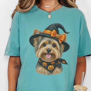 Yorkie Halloween Shirt, Yorkie Mom Gift, Witch Dog Shirt, Halloween Dog Shirt, Yorkie Lover Gift, Fall Dog Sweatshirt image 10