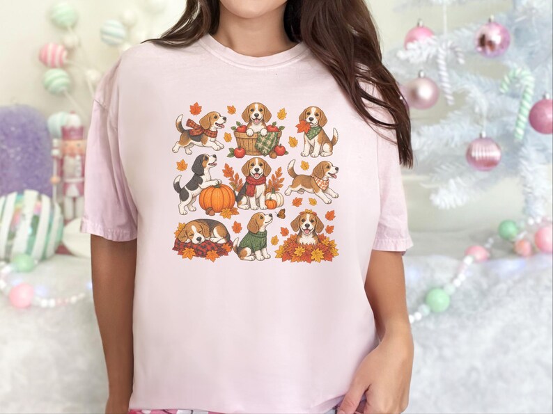 Beagle Fall Dog Shirt, Cute Autumn Puppy Tee, Beagle Mom Gift, Fall Dog Owner Shirt, Cozy Puppy Lover Sweatshirt image 9