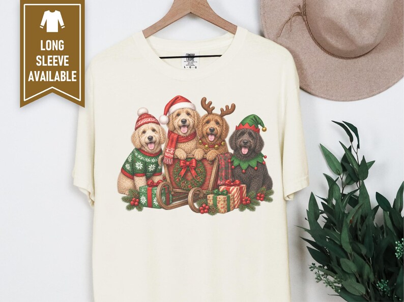 Goldendoodle Christmas Shirt, Holiday Dog Lover Gift, Festive Puppy Sweatshirt, Winter Doodle Tee afbeelding 9