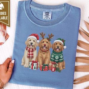 Golden Retriever Christmas Shirt, Golden Retriever Gift, Christmas Pet Art, Dog Christmas Sweatshirt, Golden Retriever Mom Shirt image 5