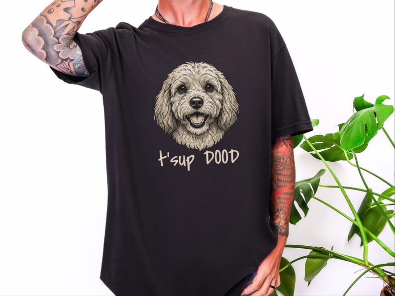 T-shirt Comfort Colors Goldendoodle Dog Mom, Sweat-shirt T'sup Dood Cavapoo, T-shirt graphique pour amoureux des Labradoodles, Col rond pour propriétaire de Bernedoodle image 3