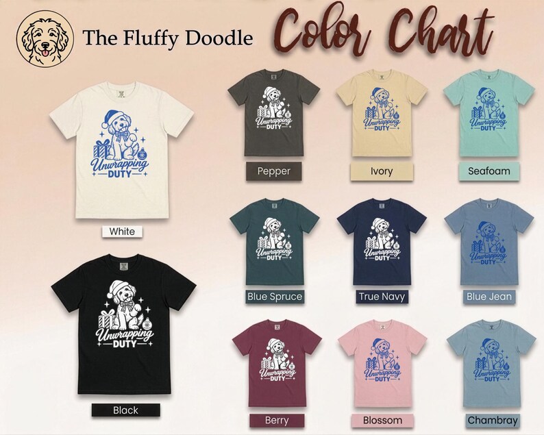 Christmas Goldendoodle Shirt, Goldendoodle Christmas Gift, Dog Mom Holiday Tee, Unwrapping Duty Sweatshirt, Doodle Lover Present image 2