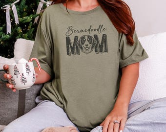 Distressed Bernedoodle Owner Shirt, Cute Doodle Dog Mom, Doodle Mama Lover Gift, Pet Parent Clothes, Vintage Dog Art, Women Graphic Tee