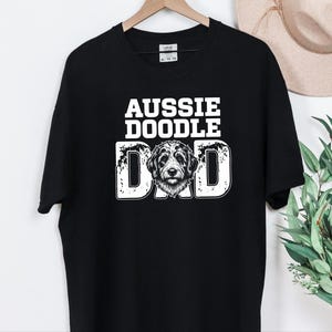 Comfort Colors Aussiedoodle Dad T-Shirt, Funny Retro Dog Lover Graphic Tee, Vintage Doodle Pet Parent Gift Idea, Best Dog Dad Apparel image 4