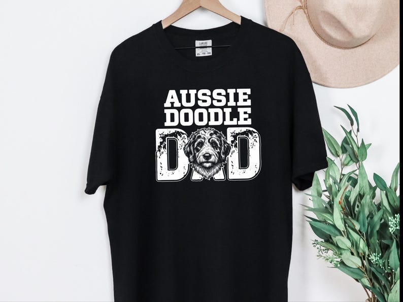 Comfort Colors Aussiedoodle Dad T-Shirt, Funny Retro Dog Lover Graphic Tee, Vintage Doodle Pet Parent Gift Idea, Best Dog Dad Apparel image 4