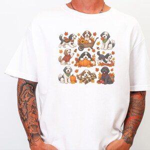 Sheepadoodle Fall Sweatshirt, Autumn Dog Shirt, Sheepadoodle Mom Gift, Doodle Dog Lover Shirt, Pumpkin Spice Tee image 3