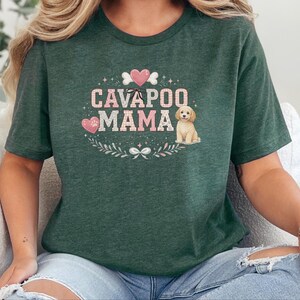 Cavapoo Mom Shirt, Cavapoo Mama Dog Lover T-Shirt, Dog Owner Gift, Fur Mama Tee, Puppy Parent Present for Pet Owners, Cavapoo Owner Gift image 3