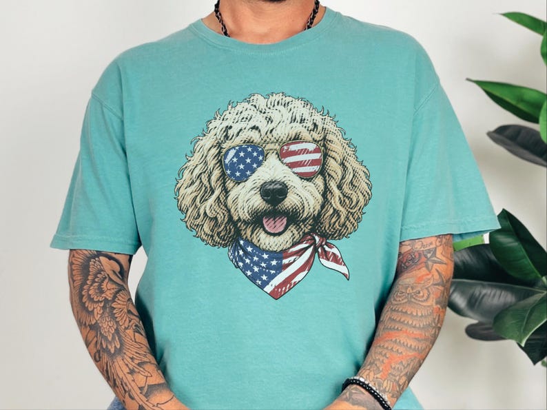 Comfort Colors Patriotic Maltipoo Dog Mom Shirt, 4th of July American Dog Lover Tee, USA Independence Day Maltipoo Owner T-Shirt imagen 6