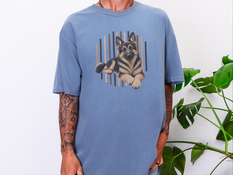 T-shirt met Duitse Herder-hond, cadeau voor Duitse Herder-moeder, T-shirt voor liefhebbers van Duitse Herders, cadeau voor hondengeleider, kleding voor hondenbezitters afbeelding 4