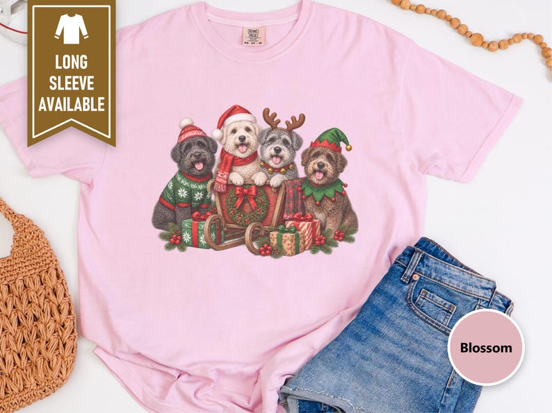 Schnoodle Christmas Shirt, Holiday Dog Lover Gift, Festive Puppy Sweatshirt, Christmas Dog Shirt image 5