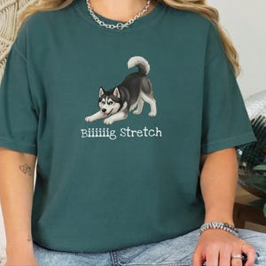 Comfort Colors Husky-Hundeshirt, extra großes Stretch-T-Shirt mit sibirischem Husky-Motiv, lustiges schwarz-weißes Oberteil für Haustierbesitzer, Tier-T-Shirt, lustiges Husky-T-Shirt Bild 10