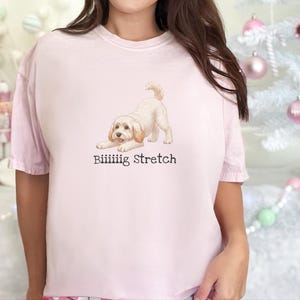 Camiseta elástica grande Comfort Colors para amantes de los Schnoodle, camiseta divertida con diseño de perro Doodle, regalo para mamás perrunas de color marrón esponjoso, regalo para papás dueños de Schnoodle imagen 7